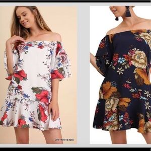 Off The Shoulder Floral Print Dresses